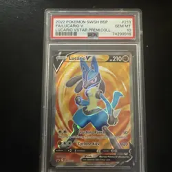 Lucario V Pokemon Full Art Black Star Promo SWSH213 TCG PSA 10 GEM MINT - Image 1