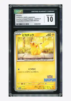 Pokemon CGC10 GEM MINT Pikachu Promo 2025 242/SV-P Illustration Contest Japanese - Image 1