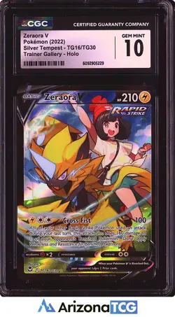 Pokemon 2022 Zeraora V TG16 Trainer Gallery Holo Silver Tempest GEM MINT CGC 10 - Image 1