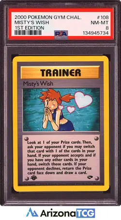 Pokemon 2000 Misty's Wish 108/132 1st Edition Gym Challenge PSA 8 - Image 1