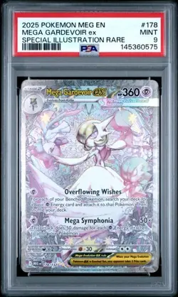 2025 Pokemon Mega Evolution #178 Mega Gardevoir ex SIR PSA 9 Graded 575 - Image 1