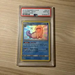 2019 POKEMON SUN & MOON HIDDEN FATES #SV10 QUAGSIRE-HOLO PSA 10 - Image 1