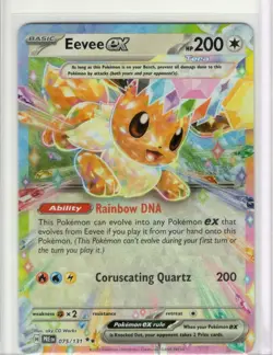 Pokemon Eevee ex Scarlet & Violet Prismatic Evolutions Double Rare #075/131 - Image 1