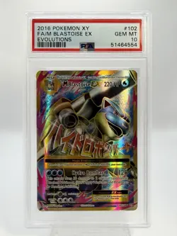 PSA 10 2016 Pokemon XY Evolutions M Blastoise EX Full Art 102/108 Holo - Image 1