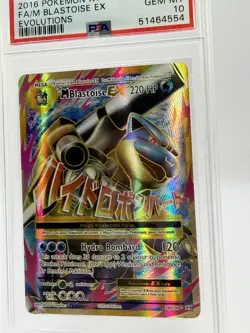 PSA 10 2016 Pokemon XY Evolutions M Blastoise EX Full Art 102/108 Holo - Image 2