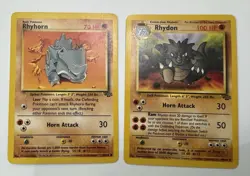 Pokemon TCG Rhyhorn 61/64 Rhydon 45/64 Jungle Set Lightly Played - Image 1