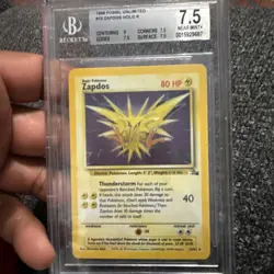 Zapdos Holo Near Mint BGS 7.5 1999 Fossil Unlimited Beckett Vintage Pokemon - Image 1