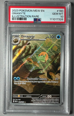 2023 Pokemon Scarlet Violet 151 180/165 Omanyte Illustration Rare PSA 10 Graded - Image 1