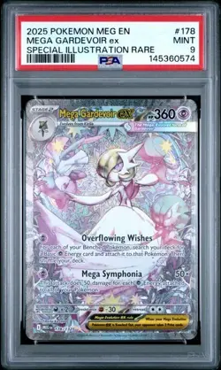 2025 Pokemon Mega Evolution #178 Mega Gardevoir ex SIR PSA 9 Graded 574 - Image 1
