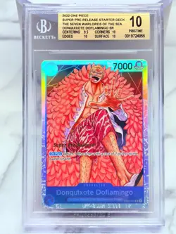 20222 One Piece DONQUIXOTE DOFLAMINGO SUPER PRE RELEASE BGS 10 SEVEN WARLORDS - Image 1