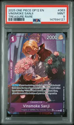 4127 Vinsmoke Sanji 2025 One Piece Legacy of the Master #OP10-063 Treasure PSA 9 - Image 1