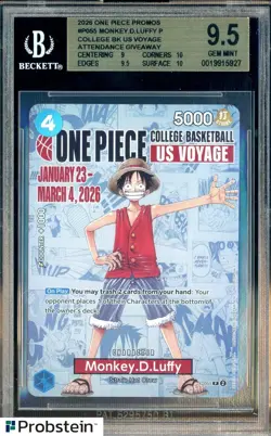 2026 Monkey D Luffy One Piece Promo College Basketball US Voyage BGS 9.5 - Image 1