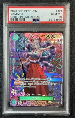 YAMATO PSA 10 2023 ONE PIECE JAPANESE #OP01-121 OP05 SPECIAL ALTERNATE ART 870 - Image 1