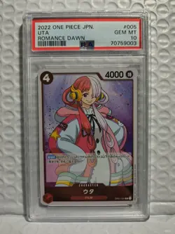 2022 One Piece Japanese Uta Romance Dawn #005 PSA 10 - Image 1