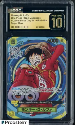 2024 Pokemon JPN One Piece Day'24 OP07-109 Monkey D. Luffy CGC 10 PRISTINE - Image 1