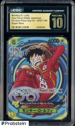 2024 Pokemon JPN One Piece Day'24 OP07-109 Monkey D. Luffy CGC 10 PRISTINE - Image 1