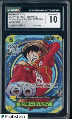 2024 One Piece Japanese PC One Piece Day Super Rare #109 Monkey D. Luffy CGC 10 - Image 1