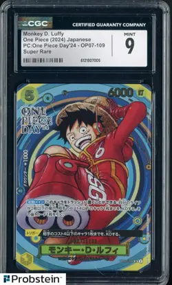 2024 One Piece Japanese PC One Piece Day Super Rare #109 Monkey D. Luffy CGC 9 - Image 1