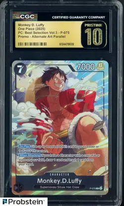 2025 One Piece PC Best Selection V.3 Promo Monkey D. Luffy P-075 CGC 10 PRISTINE - Image 1