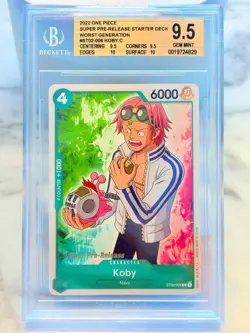 2022 One Piece KOBY BGS 9.5 GEM MINT SUPER PRE RELEASE ST02-006 WORST GENERATION - Image 1