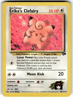 Pokemon TCG Erika's Clefairy 40/132 Gym Challenge Set Uncommon LP - Image 1