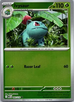 Ivysaur 002/132 C Mega Evolution Pokemon Reverse Holo NM - Image 1