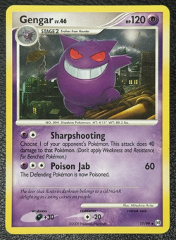 Gengar 17/99 - Regular Rare - Vintage Pokemon TCG: Arceus - LP/MP - Image 1