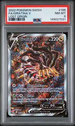 2022 POKEMON SWORD & SHIELD LOST ORIGIN #186 FULL ART/GIRATINA V PSA 8 - Image 1