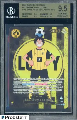 2025 ONE PIECE PROMOS BVB X ONE PIECE MATCH DAY 2025 003 MONKEY D. LUFFY BGS 9.5 - Image 1