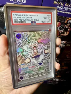 PSA 10 Monkey D Luffy SP Gold OP05-119 A Fist of Divine Speed OP PSA 10 English - Image 3