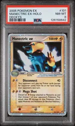 2005 POKEMON EX DEOXYS #101 MANECTRIC EX-HOLO PSA 8 NEAR MINT - MINT - Image 1