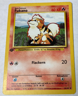 1999 Pokemon German Base Set 1st Edition FUKANO Glowlithe 28/102 MP - Image 1