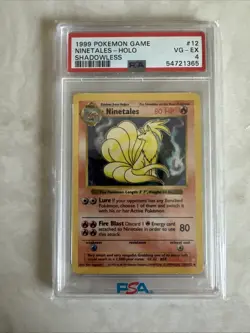 1999 NINETALES #12 Shadowless Holo PSA 4 Pokemon Card Game - Rare Black Flame - Image 1