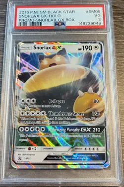 2016 Pokemon SM Black Star Promo Snorlax GX Holo Card PSA 3 #SM05 - Image 1