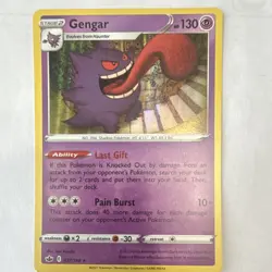 Pokemon Gengar 057/198 Swsh06 Chilling Reign Holo Rare Stage 2 Card English - Image 1