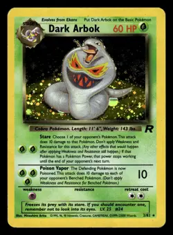 Dark Arbok 2/82 Holo Rare Team Rocket Set Pokemon Card - Image 1