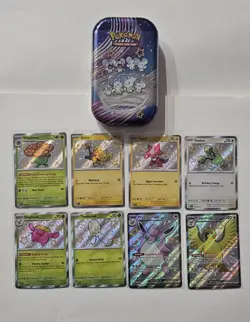 Pokemon TCG: S&V Paldean Fates Sealed Mini Tin & 8 Card Shiny Pokemon Lot. NM - Image 1