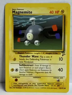Pokemon TCG Magnemite 079/130 Base Set 2 Regular Card Vintage - Image 1