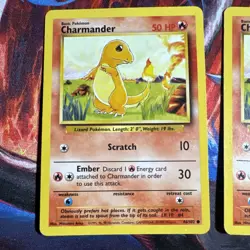 5 Base Set Charmander Pokemon TCG 46/102 Vintage WOTC 1999 LP Lot of 5 Cards - Image 2