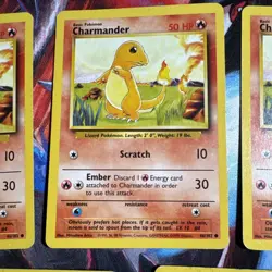 5 Base Set Charmander Pokemon TCG 46/102 Vintage WOTC 1999 LP Lot of 5 Cards - Image 3