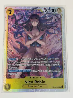 Bandai One Piece Card-Nico Robin EB03-055 Heroines Foil Full Art 8000 Power - Image 1