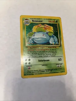 Pokemon TCG Venusaur Base Set Holo Unlimited Rare Card 15/102 MP Condition - Image 3
