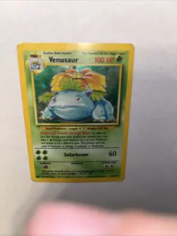 Pokemon TCG Venusaur Base Set Holo Unlimited Rare Card 15/102 MP Condition - Image 5
