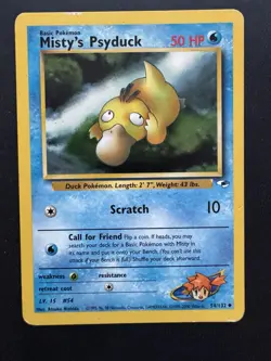 Pokemon Card - Gym Heroes 54/132 - MISTY'S PSYDUCK (uncommon) - LP/MP - Image 1