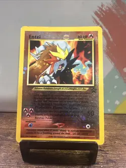Pokemon Entei TCG Reverse Holo Black Star Promo Card 34 LP/MP Condition - Image 1