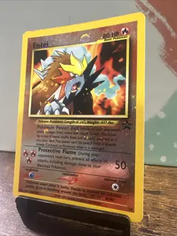 Pokemon Entei TCG Reverse Holo Black Star Promo Card 34 LP/MP Condition - Image 2