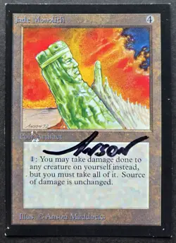 SIGNED MtG Magic A Maddocks _ Beta CE _ Artist Proof _ JADE MONOLITH _ MP 1/50! - Image 2