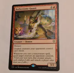 Magic: The Gathering Bothersome Quasit Creature Red CLB Mathias Kollros 2022 - Image 1