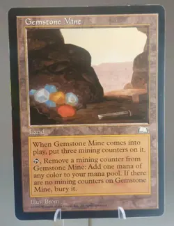 MTG Gemstone Mine Weatherlight Uncommon 1997 BROM Land Art - Image 1