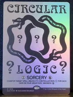 MTG Secret Lair Circular Logic Rainbow Foil Borderless Alt Art *Misprint* Nm-M - Image 1